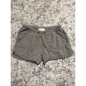 Women’s C&C California Shorts Size M Gray Linen Blend/Elastic Waist/Draw String